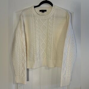 Sanctuary Clothing Ivory Cable Knit Cropped Pullover Sweater Women’s Size M